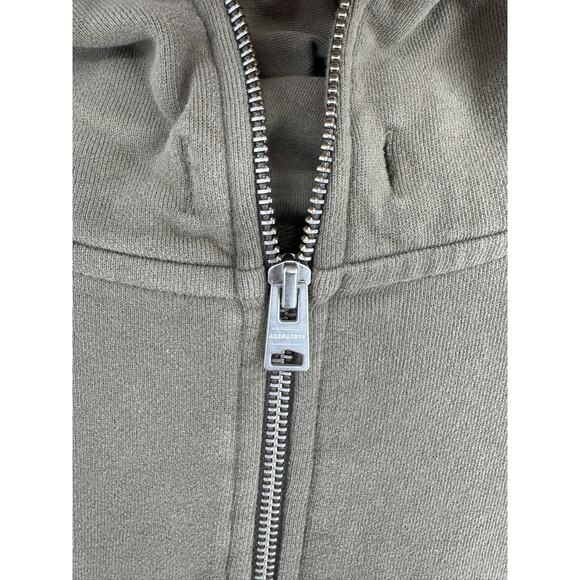 ALL SAINTS Xonda Full Zip Hoody Dress Womens Medium Olive Green Rough Hem - Picture 7 of 15